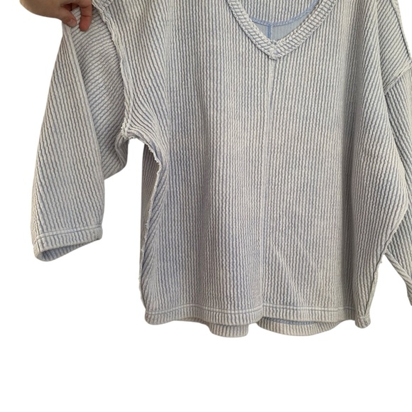 Free People Easy V Pullover Sweater Sweatshirt Beach Top Size Small - Picture 5 of 11